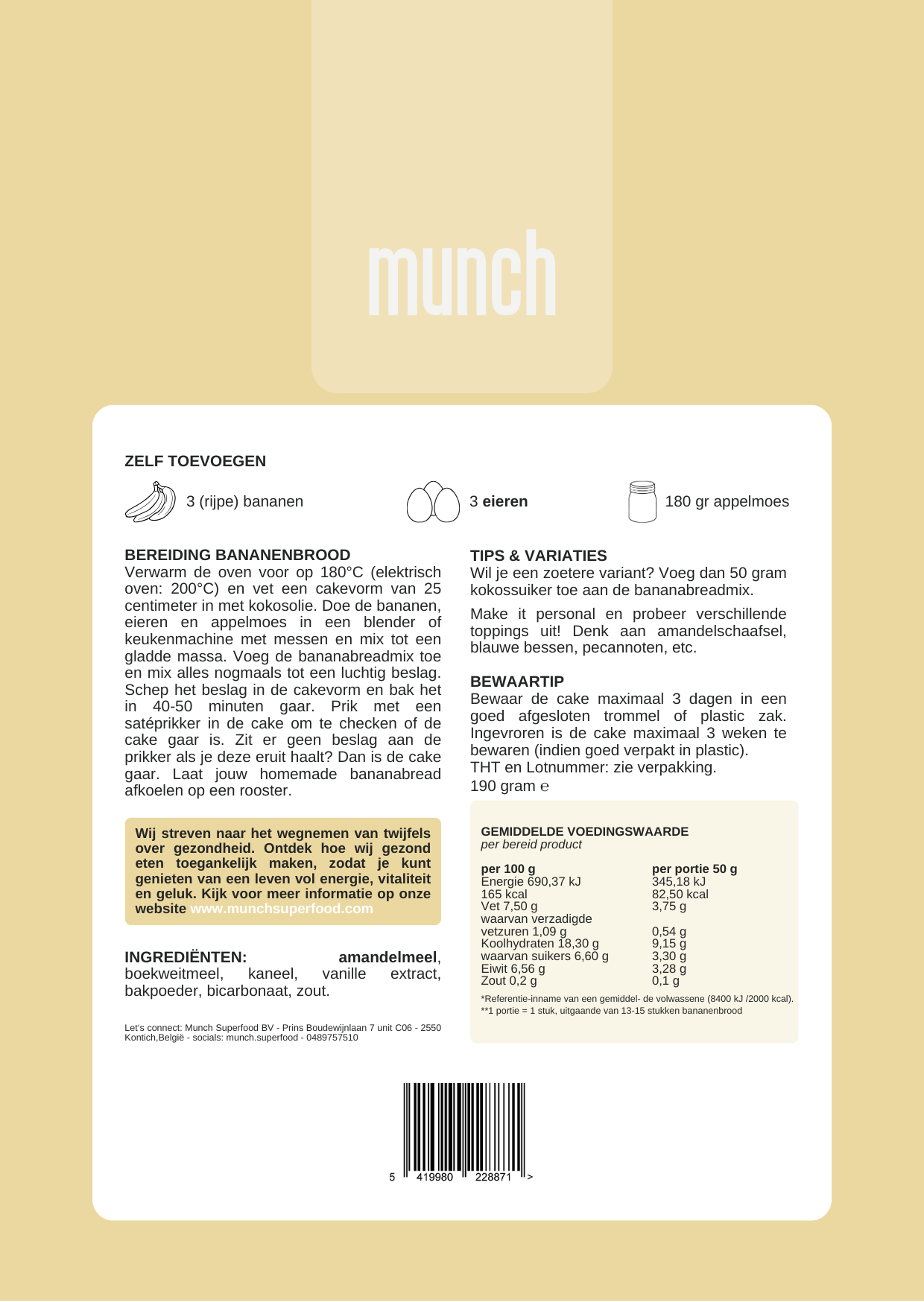 DIY bananabread | Healthy bananenbrood | Snel, makkelijk & 100% natuurlijk | DIY pakket