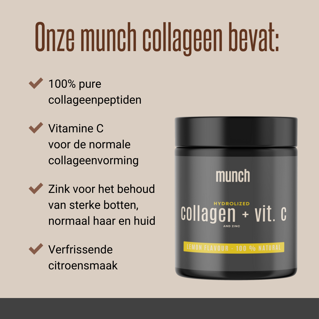 Collagène hydrolysé, vitamine C et zinc - Citron | Peau radieuse et système immunitaire renforcé | 100 % naturel | 300 grammes