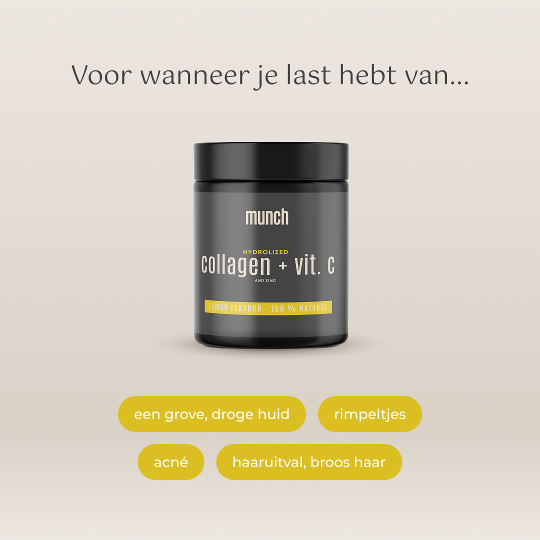 Hydrolized Collageen Vit. C + Zinc - Citroen | Stralende huid & sterk immuunsysteem | 100% natuurlijk | 300 gram