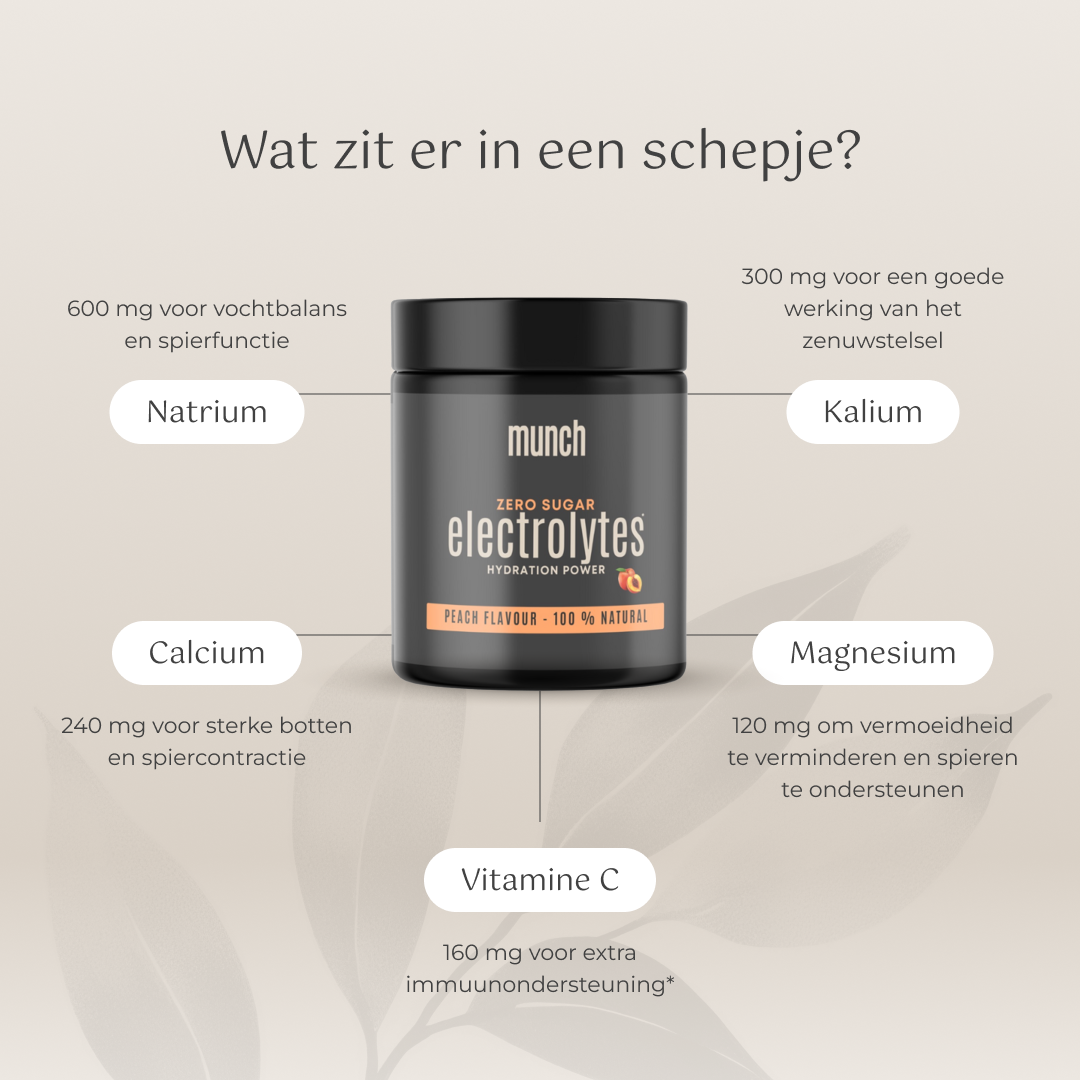 Électrolytes Pêche | Hydratation et récupération d'énergie | 100 % naturel | 105 grammes