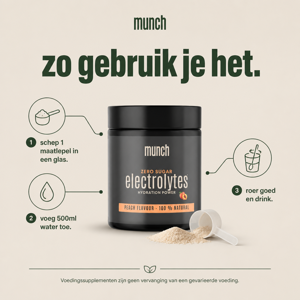 Électrolytes Pêche | Hydratation et récupération d'énergie | 100 % naturel | 105 grammes