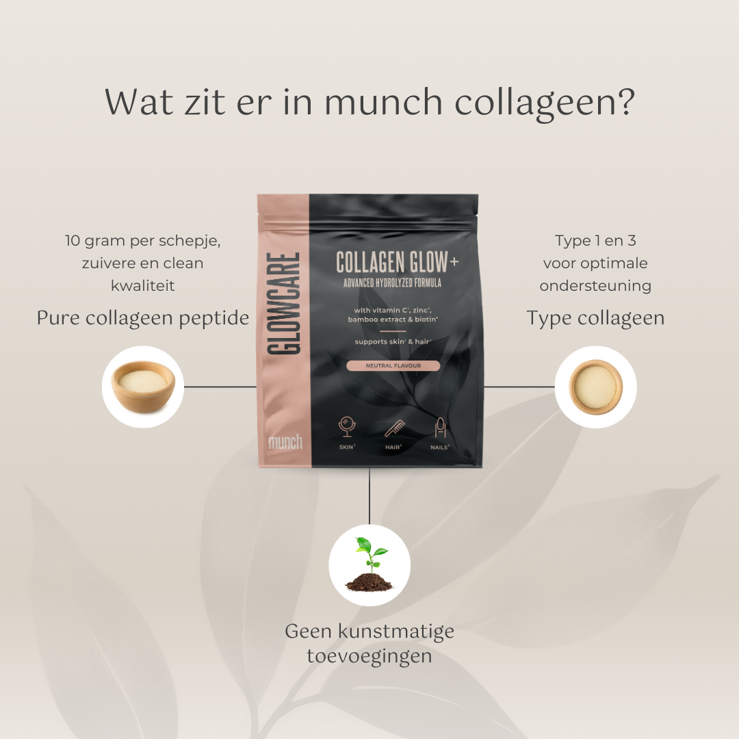 Collagen Glow+ Advanced Formula - Neutral Flavour | Ondersteunt huid, haar & gewrichten | 100% natuurlijk | 300 gram